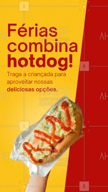 posts, legendas e frases de hot dog  para whatsapp, instagram e facebook: Aqui a diversão é garantida no período das férias escolares.
Temos diversos hotdogs para a criançada com acompanhamentos deliciosos.
Venha e surpreenda suas crianças.
#ahazoutaste #hotdog  #food  #cachorroquente  #hotdoggourmet  #hotdoglovers #ferias escolares