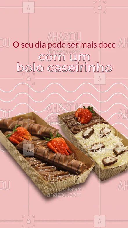 posts, legendas e frases de confeitaria para whatsapp, instagram e facebook: A felicidade pode estar dentro de um bolo caseirinho! ? #bolocaseirinho #caseirinho #ahazoutaste #confeitaria #bolo #doces