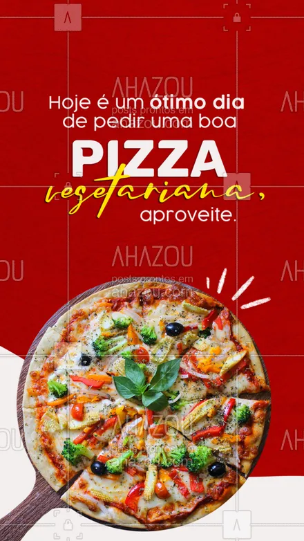 posts, legendas e frases de pizzaria para whatsapp, instagram e facebook: Todo dia é dia de saborear uma boa pizza vegetariana, faça já seu pedido! 🍕 #ahazoutaste #pizza #pizzalovers #pizzaria #pizzavegana #pizzavegetariana