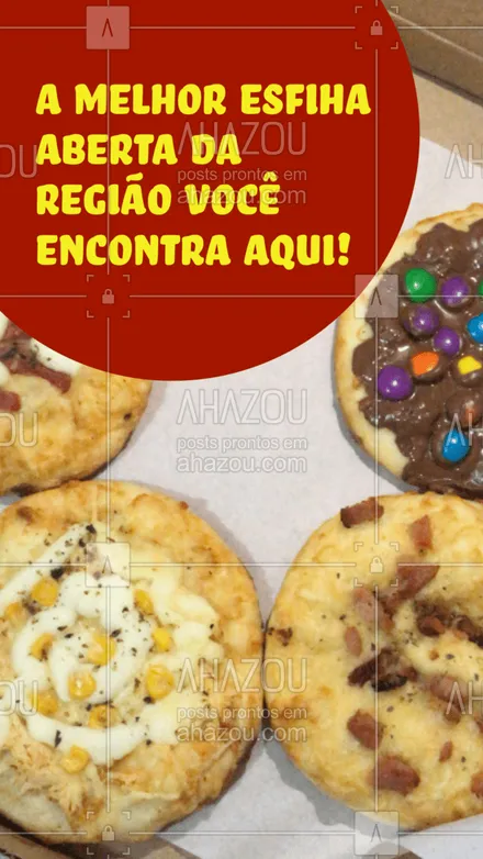 posts, legendas e frases de pizzaria para whatsapp, instagram e facebook: Bateu aquela fome? Então peça a melhor esfiha aberta da região! Entre em contato. #pizzaria #pizza #ahazoutaste #pizzalife #pizzalovers #esfiha #esfihaaberta #entrega #delivery