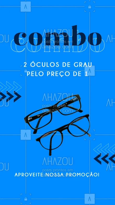 posts, legendas e frases de óticas  para whatsapp, instagram e facebook: Promoção de 2 óculos de grau pelo preço de 1. Aproveite nossa promoção, corre por que é por tempo limitado. ? #AhazouÓticas #oculosdesol #oculosdegrau #oculosdamoda #oculosfeminino #oculosmasculino 