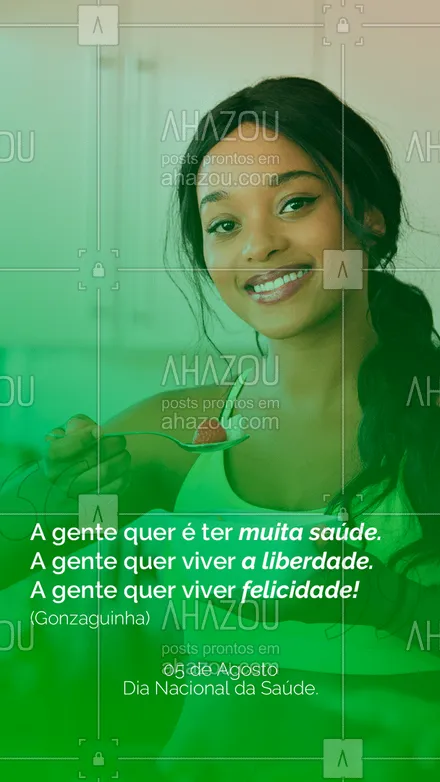 posts, legendas e frases de posts para todos para whatsapp, instagram e facebook: Quer coisa melhor do que viver uma vida saudável?
#DiaMundialDaSaúde #ahazou #Saúde