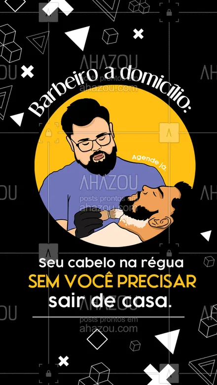 posts, legendas e frases de barbearia para whatsapp, instagram e facebook: Por essa você não esperava! Agora você pode fazer o seu corte de cabelo e barba em casa. Garanta já  o seu horário.  #AhazouBeauty #barber  #barbeirosbrasil  #barbeiromoderno  #barbeiro  #barbearia #barbeiroadomicílio