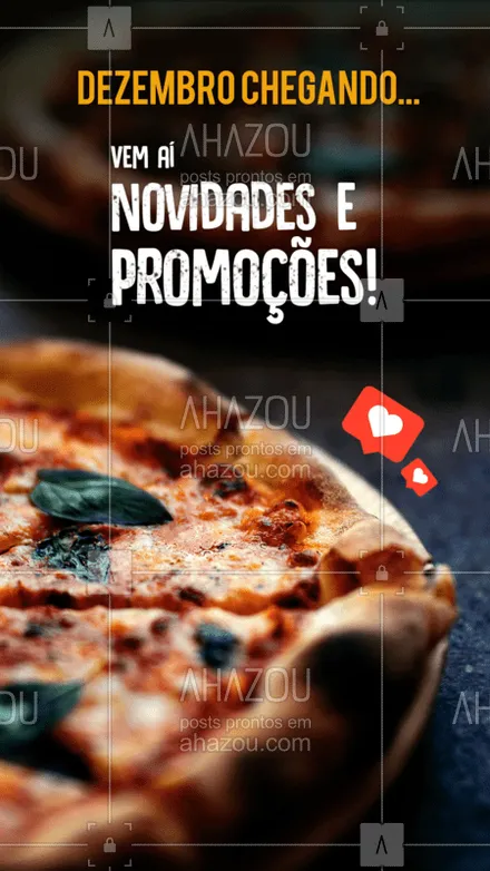 posts, legendas e frases de pizzaria para whatsapp, instagram e facebook: Dezembro vem aí com muitas novidades e promoções incríveis! ? #dezembro #ahazoutaste #promoções #novidades