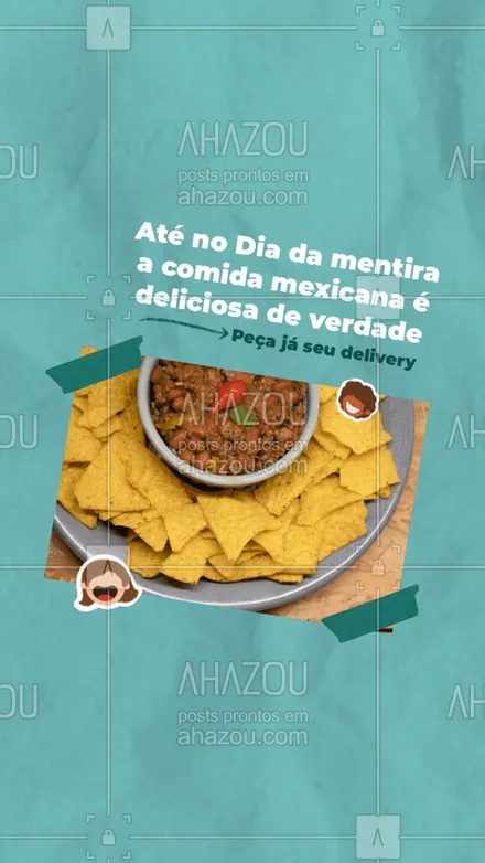 posts, legendas e frases de cozinha mexicana para whatsapp, instagram e facebook: Não dá para mentir sobre comida mexicana! É sempre uma delícia. Faça seu pedido e aproveite! #comidamexicana #primeirodeabril #ahazoutaste #delivery #comidamexicana #texmex