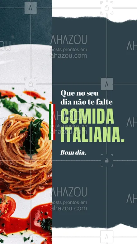 posts, legendas e frases de cozinha italiana para whatsapp, instagram e facebook: Que sempre tenha uma oportunidade de experimentar e levar o dia com uma boa comida italiana como companheira. Conheça nossos pratos e permita-se maravilhar com as receitas masi que especiais que preparamos para você.
#ahazoutaste #comidaitaliana  #cozinhaitaliana  #italianfood  #massas  #italy  #pasta  #restauranteitaliano 