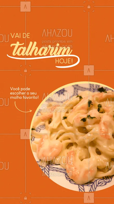 posts, legendas e frases de cozinha italiana para whatsapp, instagram e facebook: Talharim já é delicioso agora imagina com o seu molho favorito, escolha uma refeição diferente hoje e peça uma massa 😋 #ahazoutaste #talharim #massa #macarrão #molhos #restaurante  #comidaitaliana 