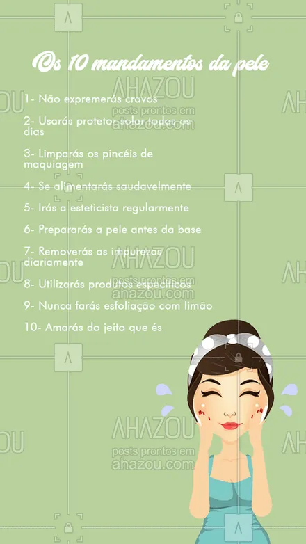 posts, legendas e frases de estética facial para whatsapp, instagram e facebook: E você, segue os 10 mandamentos certinho? ?♥️?

#mandamentos #10 #10mandamentos #rotina #cuidados #ahazou #bandbeauty #braziliangal