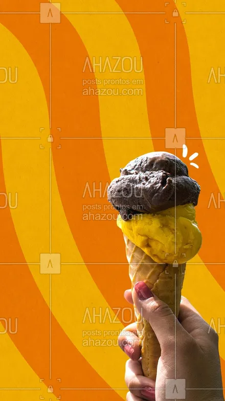posts, legendas e frases de gelados & açaiteria para whatsapp, instagram e facebook: Com ou sem cobertura, sorvete é sempre uma delícia. Concorda? ? #editaveisahz #ahazoutaste  #sorvete 