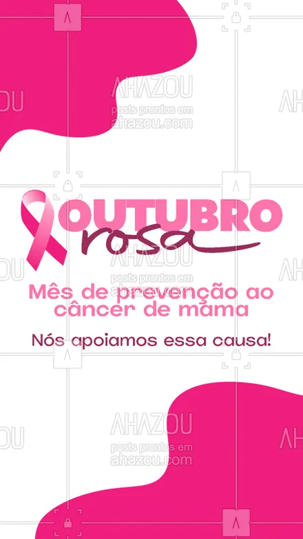 posts, legendas e frases de posts para todos para whatsapp, instagram e facebook: Esse é o mês de conscientização e prevenção contra o câncer de mama. Apoie essa causa também!❤ #outubrorosa #prevenção #câncerdemama #ahazou