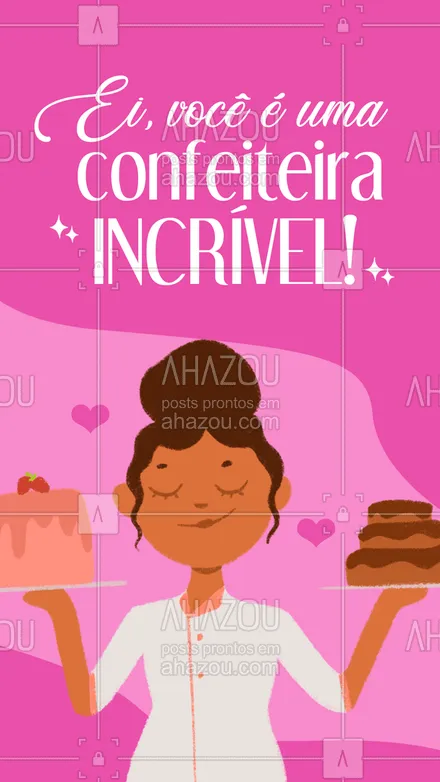 posts, legendas e frases de confeitaria para whatsapp, instagram e facebook: Marque aqui uma confeiteira que você admira! #ahazoutaste #confeitaria  #bolo  #confeitariaartesanal  #bolosdecorados  #doces 