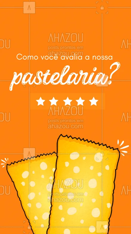 posts, legendas e frases de pastelaria  para whatsapp, instagram e facebook: Chegou o momento de você nos dar um feedback! De 1 a 5, que nota você daria para a nossa pastelaria?  #ahazoutaste #amopastel  #foodlovers  #instafood  #pastel  #pastelaria  #pastelrecheado 