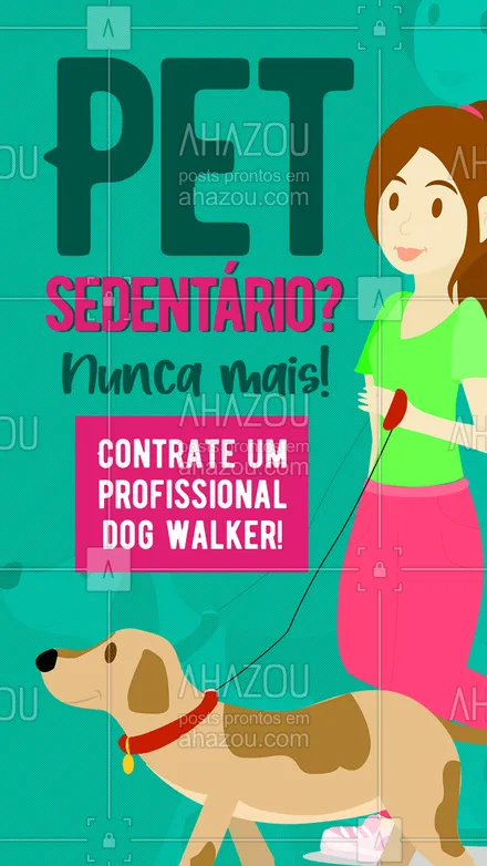 posts, legendas e frases de dog walker & petsitter para whatsapp, instagram e facebook:  Seu pet precisa passear e se exercitar mais mas você não tem tempo? Nós cuidamos disso pra você! Entre em contato e saiba mais sobre nossos serviços! ??‍♀️

#AhazouPet  #dogwalk #dogwalker #dogtraining #exercicio #saude #cuidados #pet #cachorro