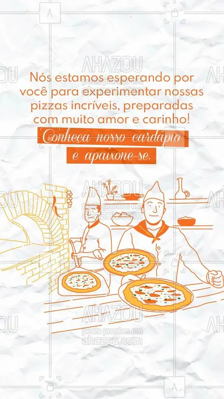 posts, legendas e frases de pizzaria para whatsapp, instagram e facebook: Não perca a oportunidade de experimentar as melhores pizzas da região aqui na nossa pizzaria! Acesse nosso perfil e conheça nosso cardápio recheado de delícias.  😋 #ahazoutaste  #pizzalife  #pizzalovers  #pizza  #pizzaria             