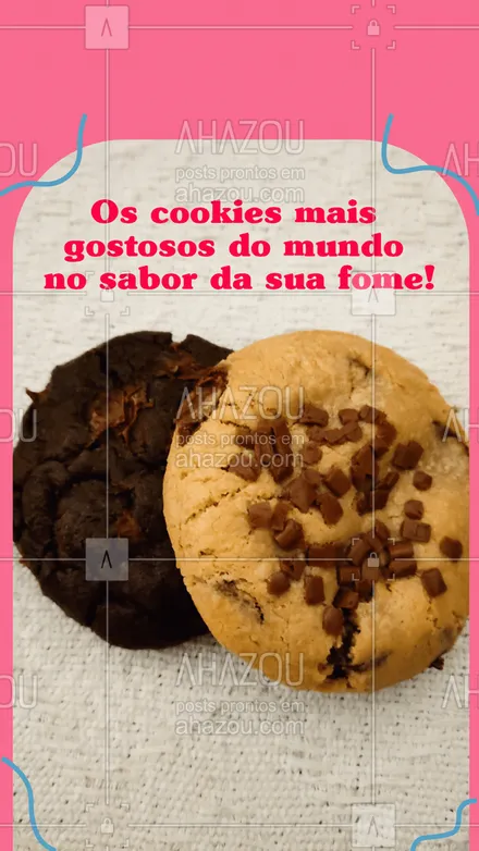 posts, legendas e frases de padaria, confeitaria, cafés para whatsapp, instagram e facebook: Escolha o seu cookie e torne o seu dia mais feliz! 🍪
#cookies #biscoitos #ahazoutaste  #bakery  #confeitaria 