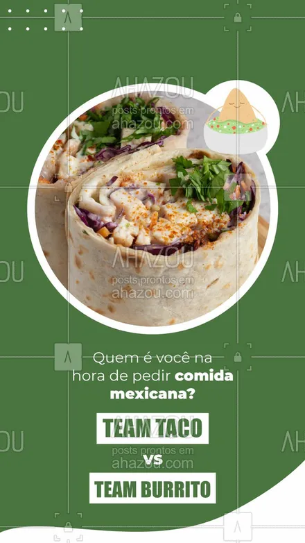 posts, legendas e frases de cozinha mexicana para whatsapp, instagram e facebook: Quando você vai em um restaurante de comida mexicana, o que não pode faltar no seu pedido? Conta aqui pra gente e não deixe de participar da nossa enquete! 🌮 #ahazoutaste #comidamexicana  #cozinhamexicana  #nachos  #texmex  #vivamexico 