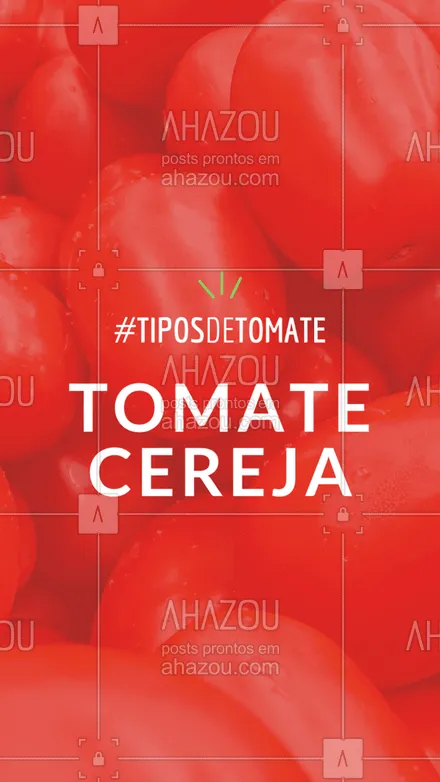 posts, legendas e frases de hortifruti para whatsapp, instagram e facebook: O tomate cereja é um mini tomatinho bem adocicado, aguado e refrescante, indo muito bem em saladas, canapés e espetinhos!
#tomate #tomatecereja #ahazoutaste #alimentacaosaudavel  #hortifruti  #mercearia  #vidasaudavel  #qualidade 