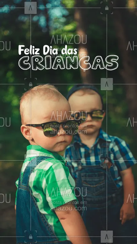 posts, legendas e frases de óticas  para whatsapp, instagram e facebook: Um feliz Dia das Crianças para os pequenos! ❤️ #diadascriancas  #AhazouÓticas #óticas