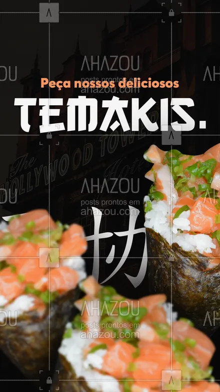 posts, legendas e frases de cozinha japonesa para whatsapp, instagram e facebook: Temaki é o que falta para o seu dia se tornar perfeito.
Peça já e comemore o Hallowen em grande estilo.
#ahazoutaste #halloween #diadasbruxas #sushidelivery  #japanesefood  #sushilovers  #japa  #comidajaponesa 