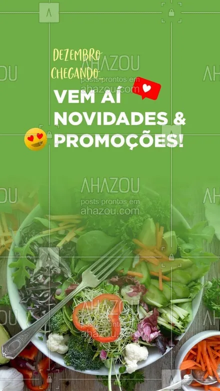 posts, legendas e frases de saudável & vegetariano para whatsapp, instagram e facebook: Dezembro vem aí com muitas novidades e promoções incríveis! ? #dezembro #ahazoutaste #promoções #novidades