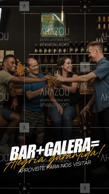 posts, legendas e frases de bares para whatsapp, instagram e facebook: Chama a galera e vem para o nosso bar se divertir enquanto bebe bons drinks. Aproveite! 🍻 #ahazoutaste #bar #cocktails #drinks #lounge #pub 