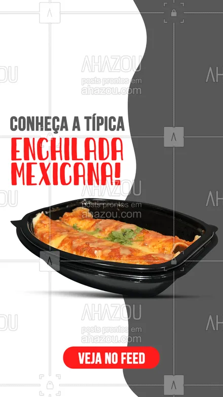 posts, legendas e frases de cozinha mexicana para whatsapp, instagram e facebook: Os restaurantes no México costumam servir a enchilada num prato cobertas com uma sauce vermelha ou verde e creme de leite, sendo uma das entradas favoritas da cultura mexicana. Ela pode ser recheada com uma enorme variedade de ingredientes, e sempre vem com aquele típico toque de molho apimentado! 🌶️ #ahazoutaste #enchilada #mexico #vivamexico  #cozinhamexicana  #comidamexicana #culinariamexicana