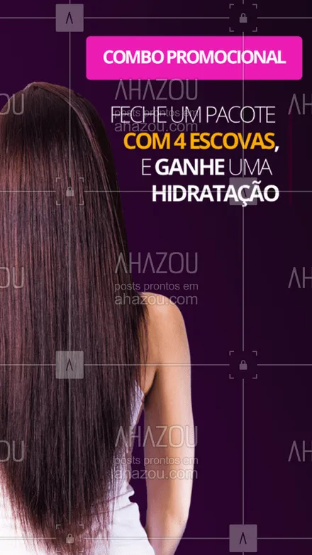 posts, legendas e frases de cabelo para whatsapp, instagram e facebook: Aproveite a promoção e compre já o seu pacote! #cabelo #escova #ahazou #hidratação #promocao