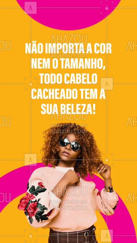 posts, legendas e frases de cabelo para whatsapp, instagram e facebook: A beleza do cabelo cacheado é indescritível! Cuide e ame seus cachos! #cachos #cacheada  #AhazouBeauty  #salaodebeleza #cabelo