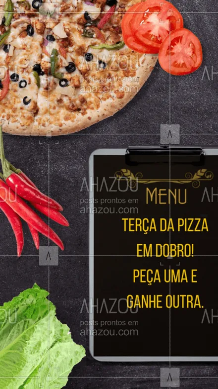 posts, legendas e frases de pizzaria para whatsapp, instagram e facebook: Promoção do dia!! Peça agora a sua pizza. #pizza #ahazou #delivery #alimentacaoahz #food #pizzaria 