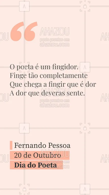 posts, legendas e frases de posts para todos para whatsapp, instagram e facebook: Hoje é dia de homenagear aqueles que vivem suas emoções através da poesia! Hoje é dia do poeta/poetisa. #diadopoeta #poetisa  #ahazou 