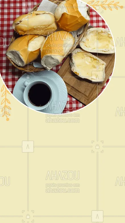 posts, legendas e frases de padaria para whatsapp, instagram e facebook: Comer um pão com manteiga de manhã já deixa o dia mais feliz e aconchegante, vem garantir o seu ? #ahazoutaste #pão #pãocommanteiga #manteiga #cafedamanha #convite #padaria #ahazoutaste 