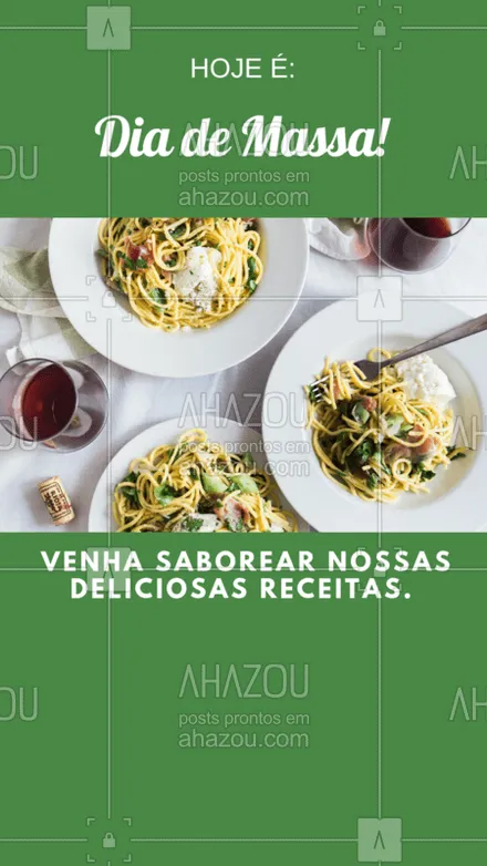posts, legendas e frases de cozinha italiana para whatsapp, instagram e facebook: Venha saborear essa delícia. #alimentacao #ahazou #massa #promocao
