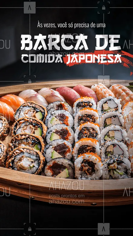 posts, legendas e frases de cozinha japonesa para whatsapp, instagram e facebook: Nos dias tristes? Comida japonesa! Nos dias felizes? Comida japonesa também, ué! 😅 #ahazoutaste #japa  #sushidelivery  #sushitime  #japanesefood  #comidajaponesa  #sushilovers #sushi #frases #motivacional #barca