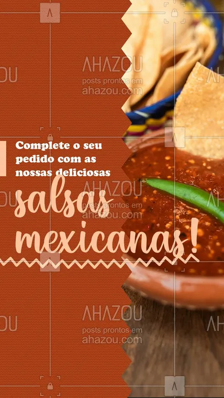 posts, legendas e frases de cozinha mexicana para whatsapp, instagram e facebook: Deixe o seu dia mais gostoso com uma comida mexicana! 😋 
#salsamexicana #comidamexicana #ahazoutaste #cozinhamexicana  #texmex  #vivamexico 