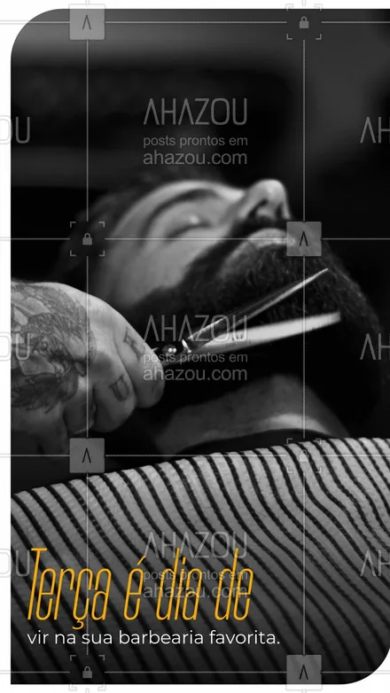 posts, legendas e frases de barbearia para whatsapp, instagram e facebook: Nada de ficar desarrumado, corre aqui para dar aquela geral na barba, cabelo e bigode. #AhazouBeauty #terçafeira #convite #barbearia #barbeiro #barber