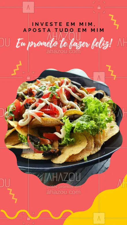 posts, legendas e frases de cozinha mexicana para whatsapp, instagram e facebook: Se tem uma coisa que merece uma chance de fazer você feliz, essa coisa é comida mexicana! ??? #ComidaMexicana #TexMex #AhazouTaste #InvesteemMim #Mexicana  