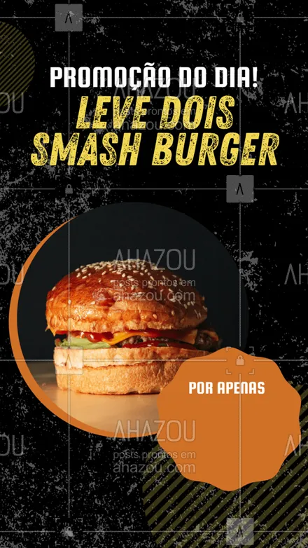 posts, legendas e frases de hamburguer para whatsapp, instagram e facebook: A promoção que acaba com a sua fome, hoje temos smash burger com um precinho especial, não perca essa promoção 🍔 #ahazoutaste #smashburger #burger #smash #lanche #hamburgueria #carne 
