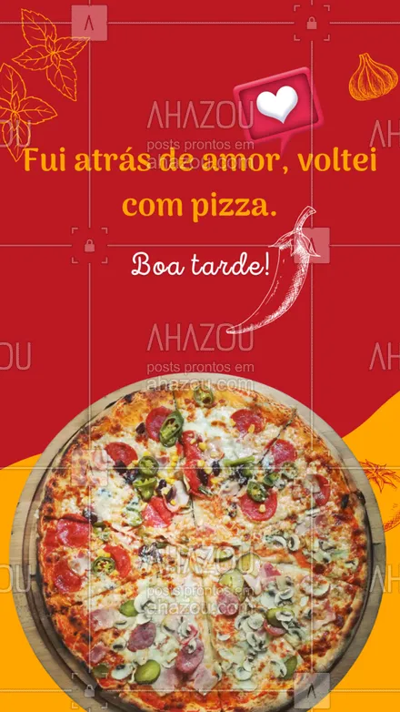 posts, legendas e frases de pizzaria para whatsapp, instagram e facebook: Até porque, claramente pizza e amor são sinônimos! 😋🍕
#ahazoutaste #pizza  #pizzalife  #pizzalovers  #pizzaria 