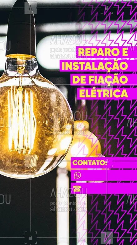 posts, legendas e frases de eletricista para whatsapp, instagram e facebook: Faça um orçamento sem compromisso. #eletricista  #eletrica  #ahazou  #casa  #servicos #redessocias