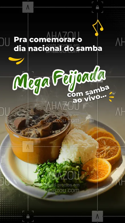 posts, legendas e frases de bares, marmitas, à la carte & self service, comidas variadas para whatsapp, instagram e facebook: Dia 2 de Dezembro é o dia nacional do samba e a gente não pode deixar de comemorar bem à moda brasileira! Então anota aí, dia 2 tem feijoada e sambinha ao vivo! Esperamos você ?
#diadosamba #feijoada #musicaaovivo #ahazoutaste #comidadeverdade #instafood #pub #ahazoutaste #ahazoutaste #ahazoutaste 