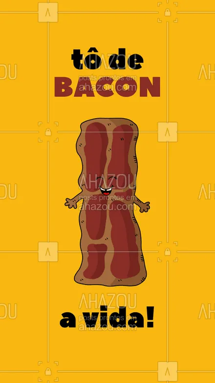 posts, legendas e frases de hamburguer para whatsapp, instagram e facebook: Afinal BACON é sinônimo de FELICIDADE né? #bacon #ahazou #engraçado
