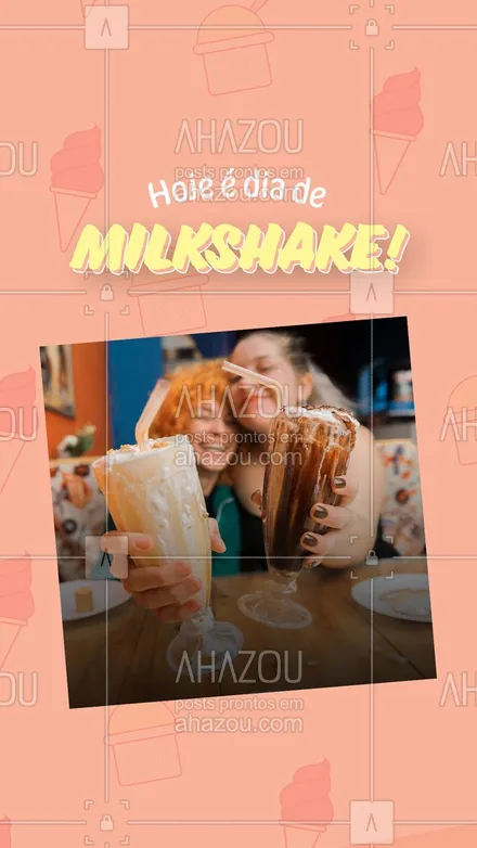 posts, legendas e frases de gelados & açaiteria para whatsapp, instagram e facebook: O dia de hoje está pedindo um delicioso e cremoso milkshake.
Escolha o seu sabor favorito e peça já.
#ahazoutaste  #gelados  #icecream  #sorvete  #sorveteria #milkshake