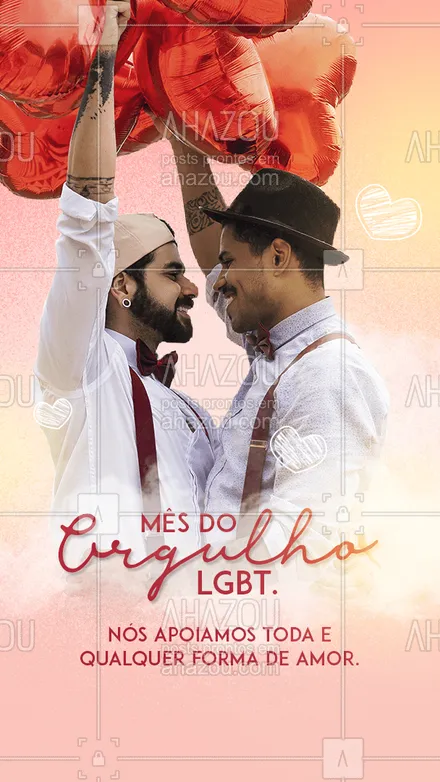 posts, legendas e frases de posts para todos para whatsapp, instagram e facebook: Nós apoiamos toda e qualquer forma de amor. Mês do Orgulho LGBT. ?❤️ #ahazou #lgbtq #lgbtpride #orgulhoLGBT #quote #frasesmotivacionais 