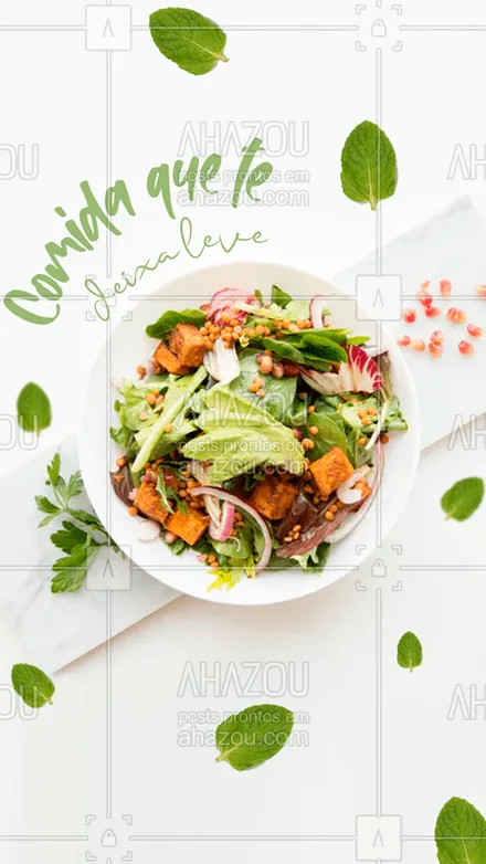 posts, legendas e frases de saudável & vegetariano para whatsapp, instagram e facebook: Comer saudável é sempre  a melhor opção, porque supre todos as necessidades nutritivas e te deixa leve. ??

#salada #saudável #vegetais #comaverde #ahaoutaste