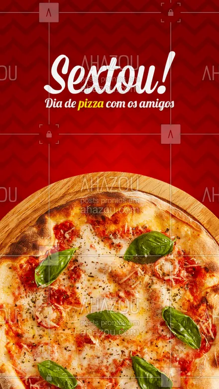posts, legendas e frases de pizzaria para whatsapp, instagram e facebook: A Sexta chegou e bateu aquela vontade de pizza? ?❤️️? Peça já a sua! #pizza #comida #ahazou #pizzaria #alimentaçao #sexta