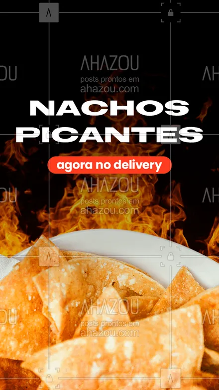 posts, legendas e frases de cozinha mexicana para whatsapp, instagram e facebook: Ama nachos? E o seus favoritos são os bem picantes? Então essa noticia é para você. Agora temos nachos picantes no delivery.  #ahazoutaste  #nachos #comidamexicana