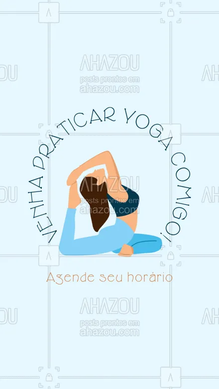 posts, legendas e frases de yoga para whatsapp, instagram e facebook: Os benefícios da prática do yoga vão desde a saúde do corpo até a do espírito. Entre em contato para marcar sua aula 🧘‍♀️ #AhazouSaude #pratica #aula  #yogalife  #yoga  #meditation #saude 