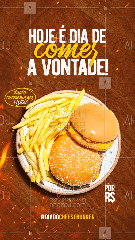 posts, legendas e frases de hamburguer para whatsapp, instagram e facebook: O dia do cheeseburger tem de ser bem comemorado! Peça já o seu combo e comemore este dia! 🍔😉
#ahazoutaste #hamburgueria  #hamburgueriaartesanal  #burgerlovers  #burger  #artesanal 