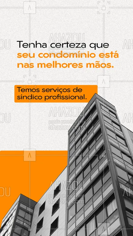posts, legendas e frases de imobiliárias, corretores & construtoras para whatsapp, instagram e facebook: O serviço de síndico que seu condomínio tanto precisa está aqui. Venha nos visitar ou entre em contato 📱 (inserir número) para saber mais. #apartamento #casa #imovel #condominio #AhazouConstrutora #AhazouImobiliaria #imobiliaria #serviços #zeladoria #zelador #sindico #administradoradecondominio