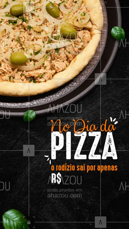 posts, legendas e frases de pizzaria para whatsapp, instagram e facebook: Aproveite o melhor dia do ano para comer pizza à vontade! #rodizio #ahazoutaste #Diadapizza #promoção #pizzalovers #pizzaria #ahazoutaste 